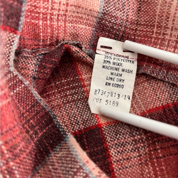 Vintage Pleated Midi Skirt Plaid Wool Blend Size 13/14 Pink/Maroon/Teal - Picture 4 of 10